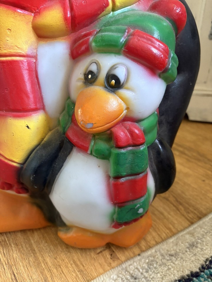Christmas Light Penguins Blow Mold Mould Outdoors eBay