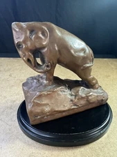 Antique 1920s Bronze Elephant Sculpture 5.5” Modernist Art Bookends