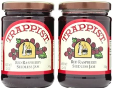 Trappist Preserves Red Raspberry Seedless Jam 12oz (pack of 2)