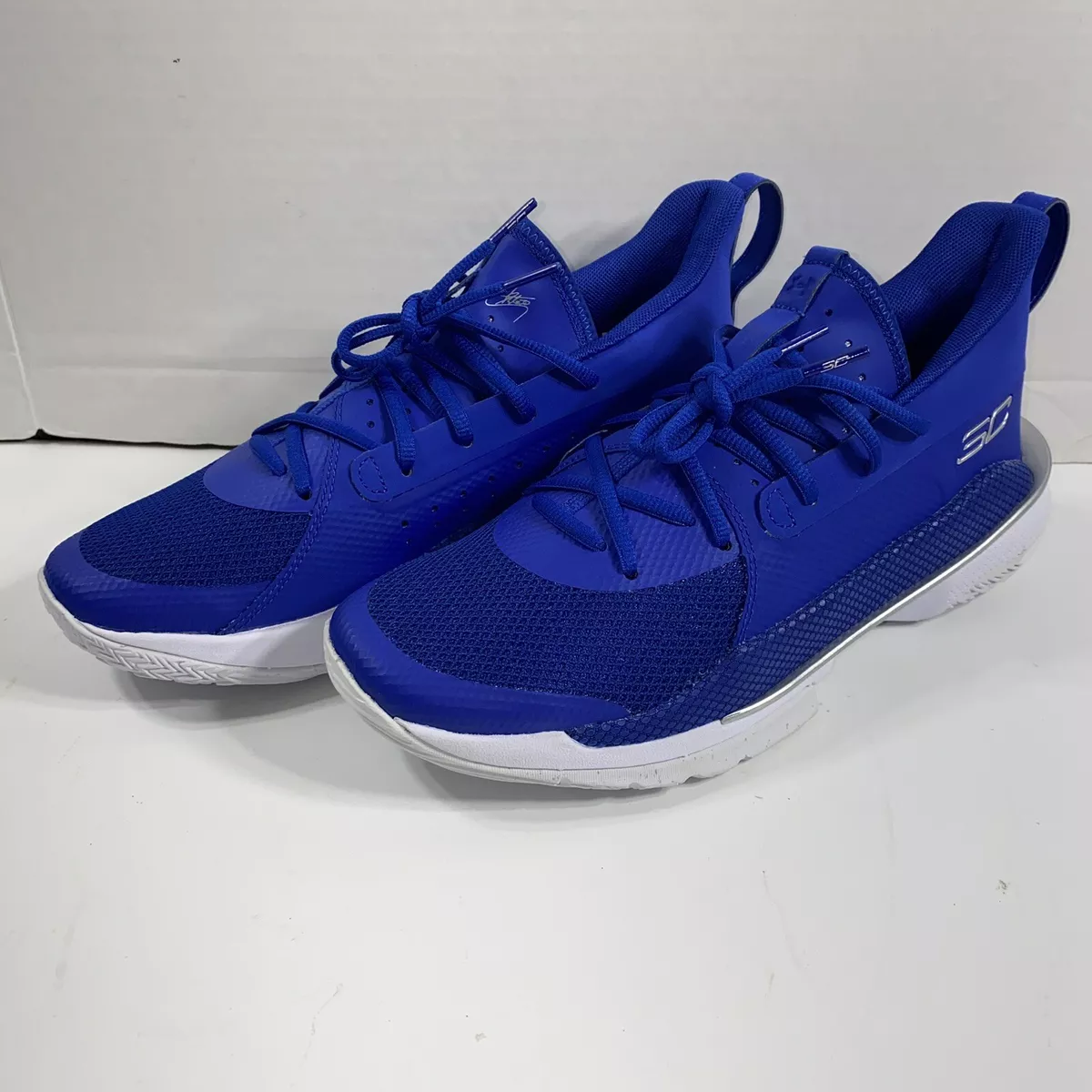 New No Box Under Armour Curry 7 White Blue Size Men 9 Women 10.5 3023838 407