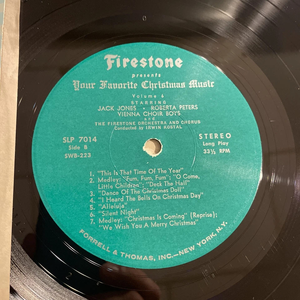 Firestone Presents Your Favorite Christmas Music Volume 6 LP стерео праздник EX!! - Изображение 3 из 4