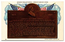 VTG Lincoln's Gettysburg Address, Historical, Postcard