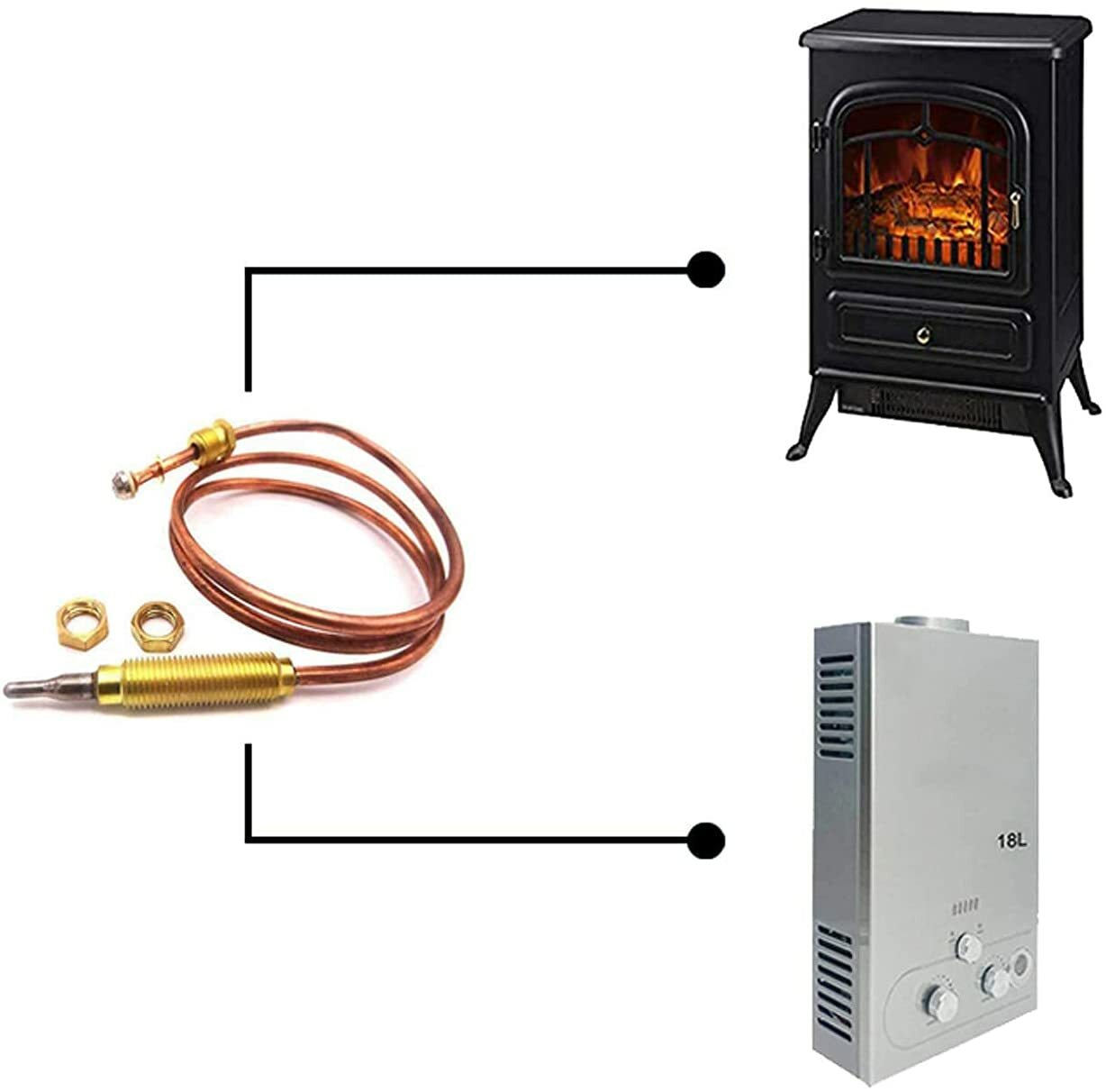 2pcs Tank Top Heaters Mr. Heater F273117 Thermocouple Lead replacement 600mm