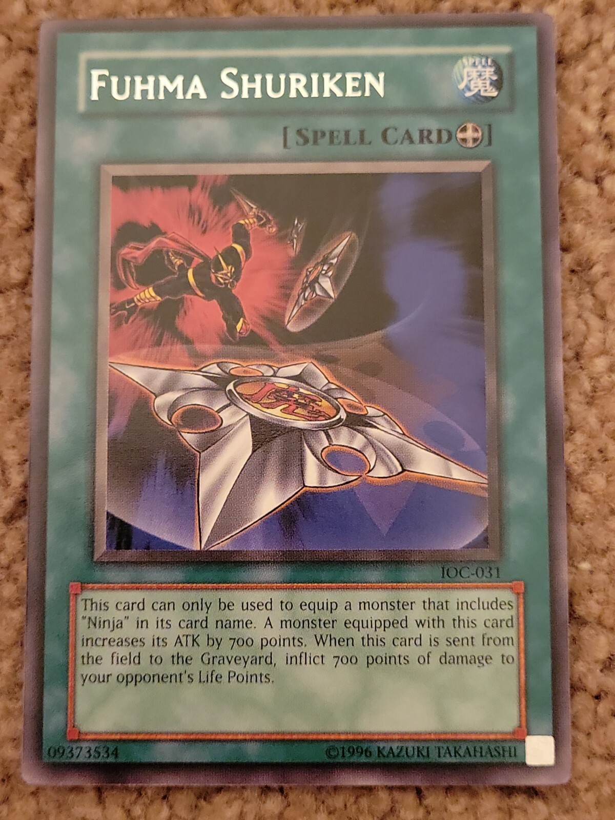 Fuhma Shuriken IOC-031 YuGiOh Invasion of Chaos trading card — raw and PSA graded price guide