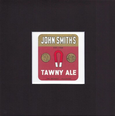 8X8'' Matted Print Art VTG Microbrewery Beer Label: John Smith's Tawny Ale