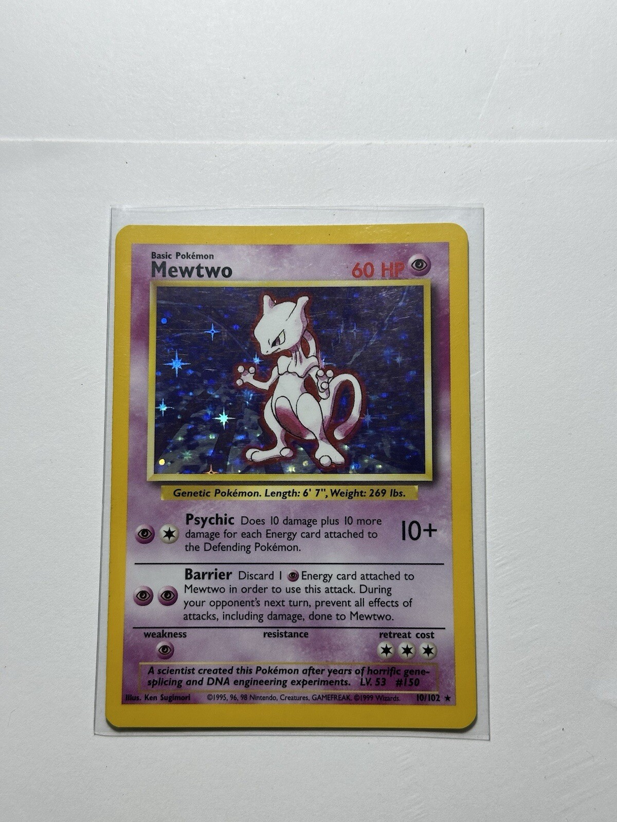 Mewtwo 10/102 HOLO RARE Base Set Pokemon Card 1999 TCG WOTC NM Near Mint