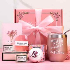 Birthday Gifts for Women, Relaxing Spa Gift Box Basket for Her Mom Sister Best F