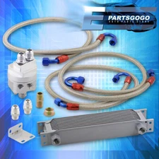 Universal 9Row 13" Slim JDM Race Engine Performance Engine Oil Cooler Kit Silver