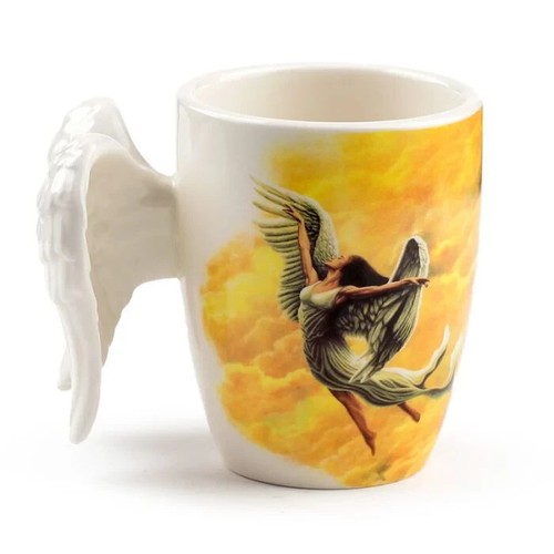 Angel Wings Ceramic Shaped Handle Mug with Decal Tea Coffee Mug Cup Gift 350ml - Picture 5 of 6