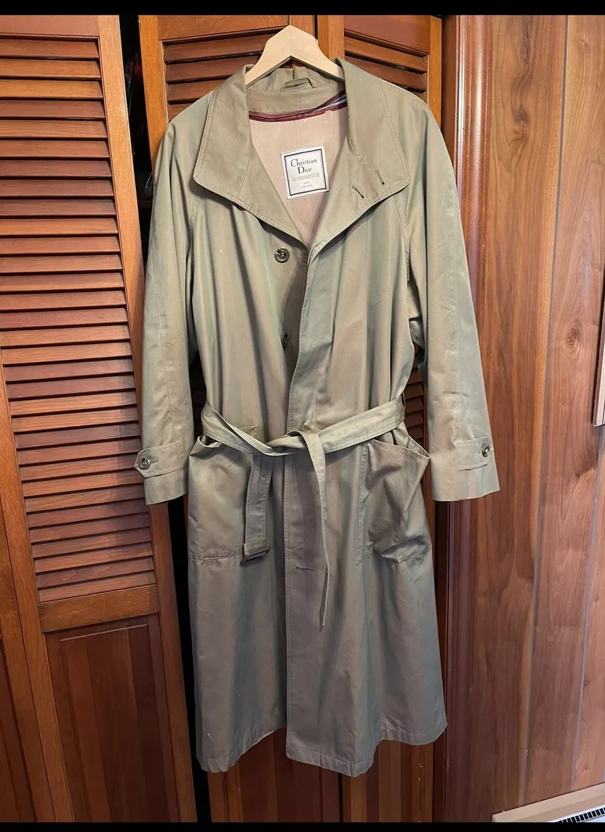 Vintage 80s Christian Dior Le Connaisseur Trench Coat Warm Lining 42r