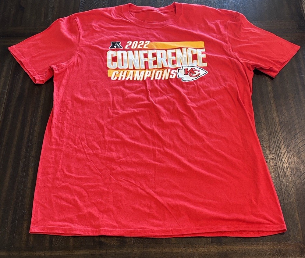 Kansas City Chiefs AFC Shirt Mens XL Football 2022 Conference Champions Red (18)