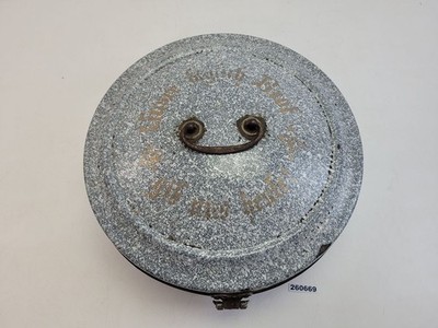 Brotbehälter  Unser täglich Brot gib uns heute!  Emaille Grau Weiß Deko #260669