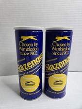 Vintage Slazenger Lot of 2 Cans of 3 Yellow Tennis Balls Each  6 Balls Total