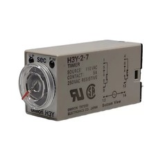 Omron H3Y27AV1105S Timer Anal Mini, RIT Eccit 2 Contacts 5Sec 110VAC