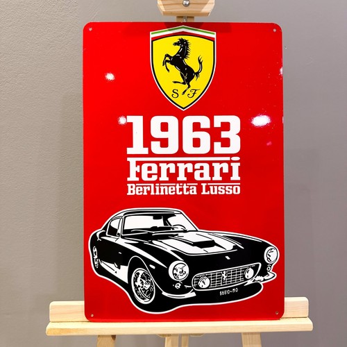 Ferrari 1963 Berlinetta Lusso – Heavy Metal Sign – 40 × 60 cm (15.7” × 23.6”)