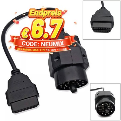OBD2 DIAGNOSE SCANNER ADAPTER Stecker 20 PIN Kabel für BMW E36 E46 E38 E39 E53