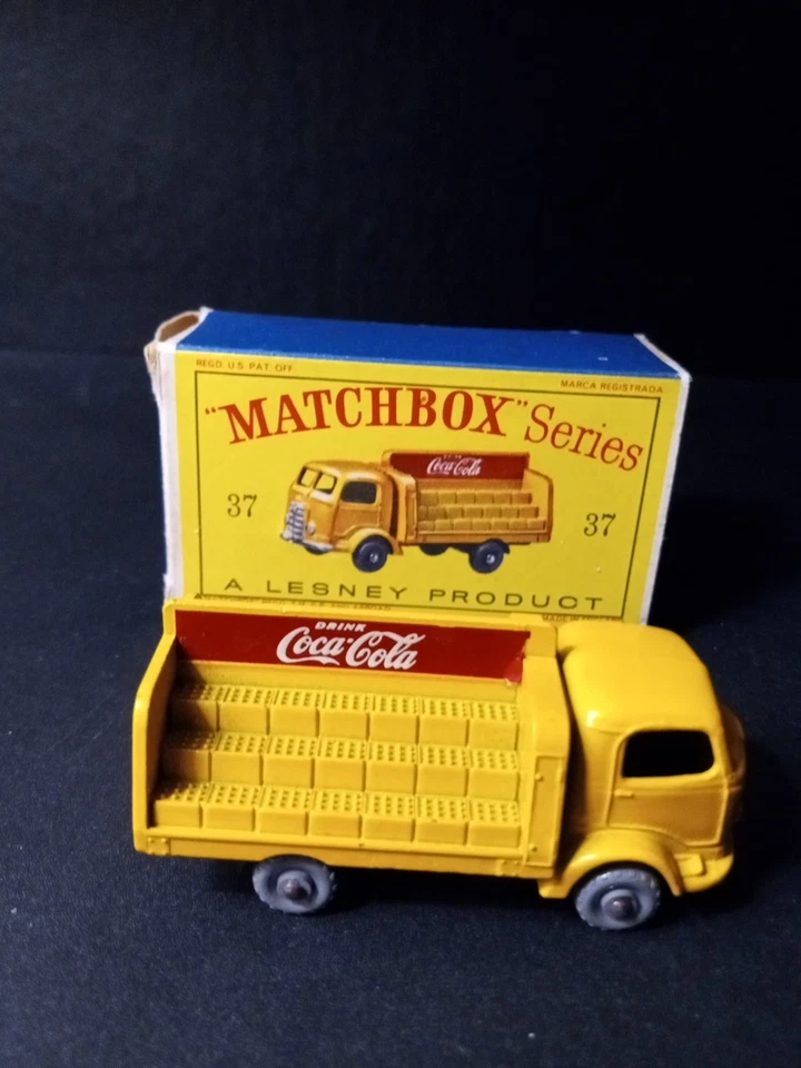 Matchbox #37B Coca Cola Lorry 1960 RARE Small Dark kt GPW Orig D2 Box VNM - Image 4 of 4