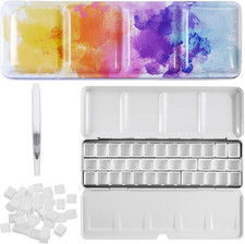 Aquarellkasten, Aquarell Leerkasten, Palette Mit Deckel, Aquarellkasten Leer, Aq