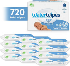720 Pack, Biodegradable Baby Wipes, 99.9% Water Based Wet Wipes, Unscented & Hyp