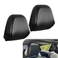 2 PCS Car Headrest Covers, Full Wrap-Around Seat Headrest Dust Covers, Leathe...