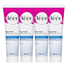Veet Hair Removal Cream 100g – Sensitive Skin Formula Smoothing/Hydrating 4 Pack
