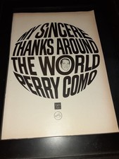 Perry Como Thanks Around The World Rare Original Promo Poster Ad Framed!