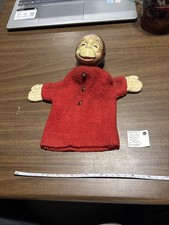 Antique Vintage Monkey Hand Puppet Brown Plush Almost 10 Inches Wide Cheap HTF