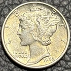 1942 Mercury Dime — BU TONED Uncirculated Condition Philadelphia Mint 90% Silver