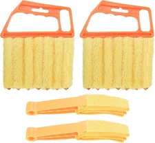 4Pcs Window Venetian Blind Cleaner Duster Tool, Include 2Pcs 7 Finger Blind Dust