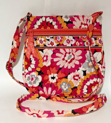 VERA BRADLEY Pixie Blooms Hipster Crossbody Shoulder Bag Pink Floral Quilted