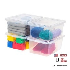 4-Pack 15 Qt Storage Bins with Lids, Clear, Stackable 15 Qt - 4 Pack 4 Pack