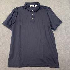 Calvin Klein Men's Polo Shirt Size L Blue Collared The Liquid Touch Soft Stretch
