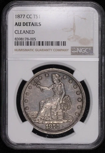 1877 CC Silver Dollars Trade Dollars NGC AU Details