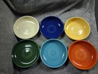 set of 6 Vintage Fiesta Gray 6" Dessert Bowl Fiestaware varying conditions