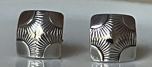 BLUE HOUR DESIGNS - STERLING SILVER SUNBURST SQUARES STUD EARRINGS