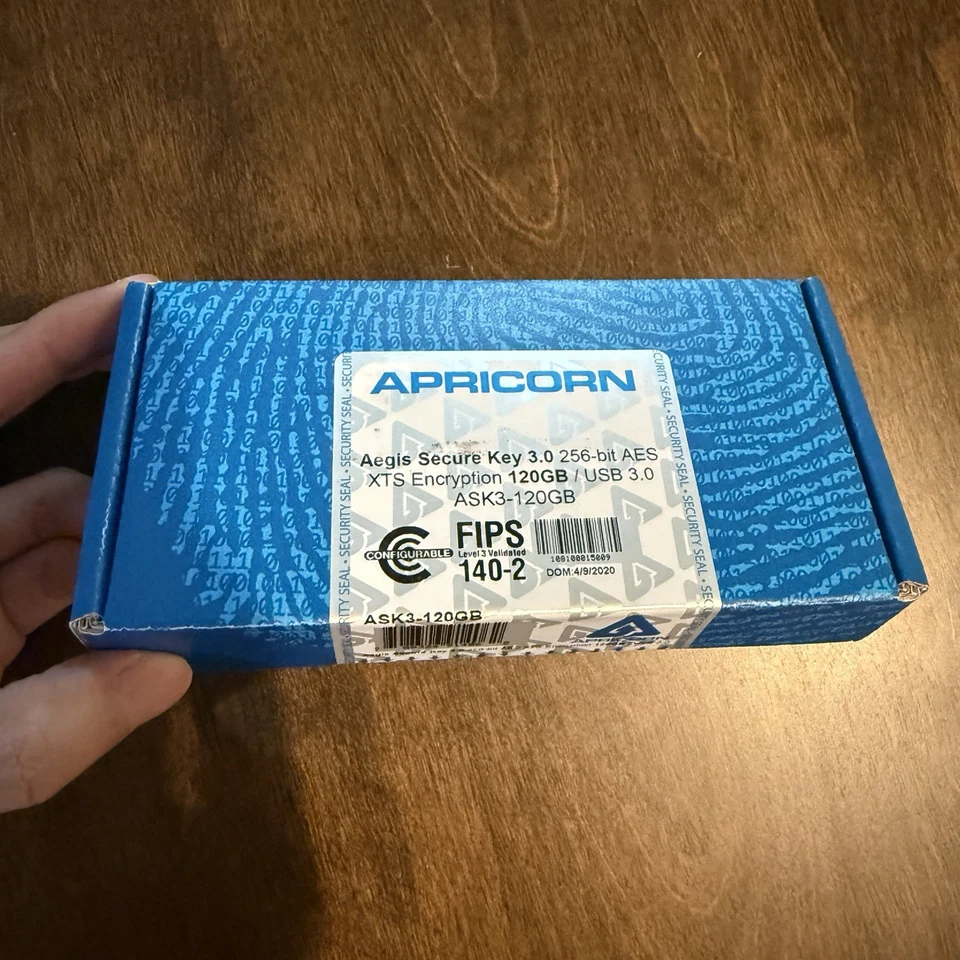 Apricorn 120GB Aegis Secure Key 3.0 256-bit AES XTS Encryption 120GB USB 3.0 - Image 3 of 4