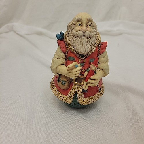 The Heritage Santa Collection Roly Poly 4 Vintage Christmas Figures w Boxes Lot - Picture 6 of 17