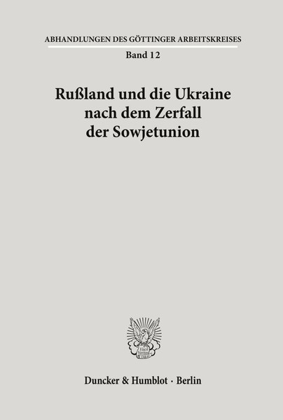 RußLand Und Die Ukraine Nach Dem Zerfall Der Sowjetunion. | Taschenbuch (1996)-image