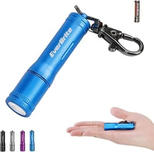 EverBrite Keychain LED Flashlight Mini Bright Key Ring Portable Pocket Blue 
