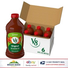 Tomato and Vegetable Juice Blend, 6 Bottles, 64 Fl Oz Each, No Artificial Colors