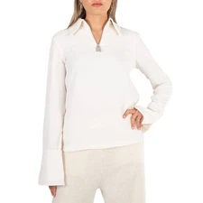 JW Anderson Ladies Off White Padlock Half Zip Pullover Top Size 36 (US 2)