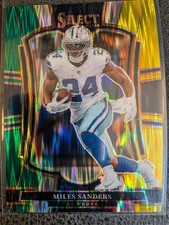 2025 Panini-Select Football Miles Sanders Green & Yellow Shock Prizm #198