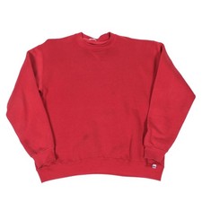 Vintage 1990s Russell Athletics Red Pullover Crew Neck Sweatshirt Men's Large