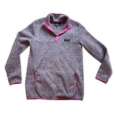 Simply Southern Heathered Gray Pink Pullover Sweatshirt Womens Size Medium Snap
