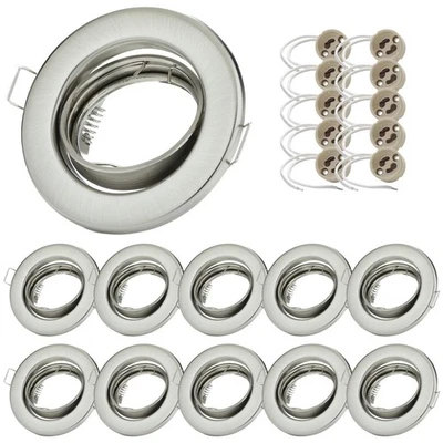 LED Einbaurahmen GU10 230V  Einbaustrahler schwenkbar 10 stück spots decke 68mm - Bild 1 von 4
