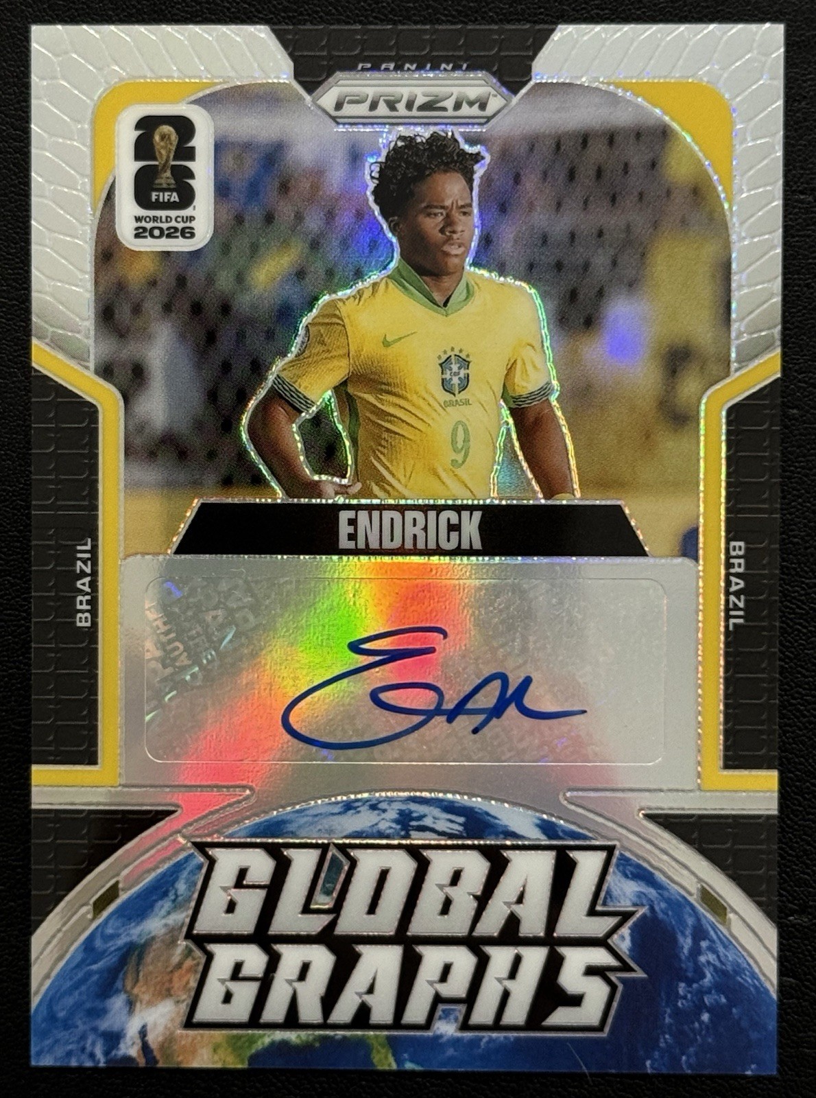 2026 Panini Prizm World Cup ENDRICK Global Graphs Silver Auto #5/199
