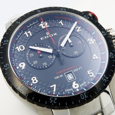 EDOX  10114 3NRM NR UNISEX CHRONO-RALLY SWISS MADE SAPPHIRE BLACK BEAUTY ON SALE