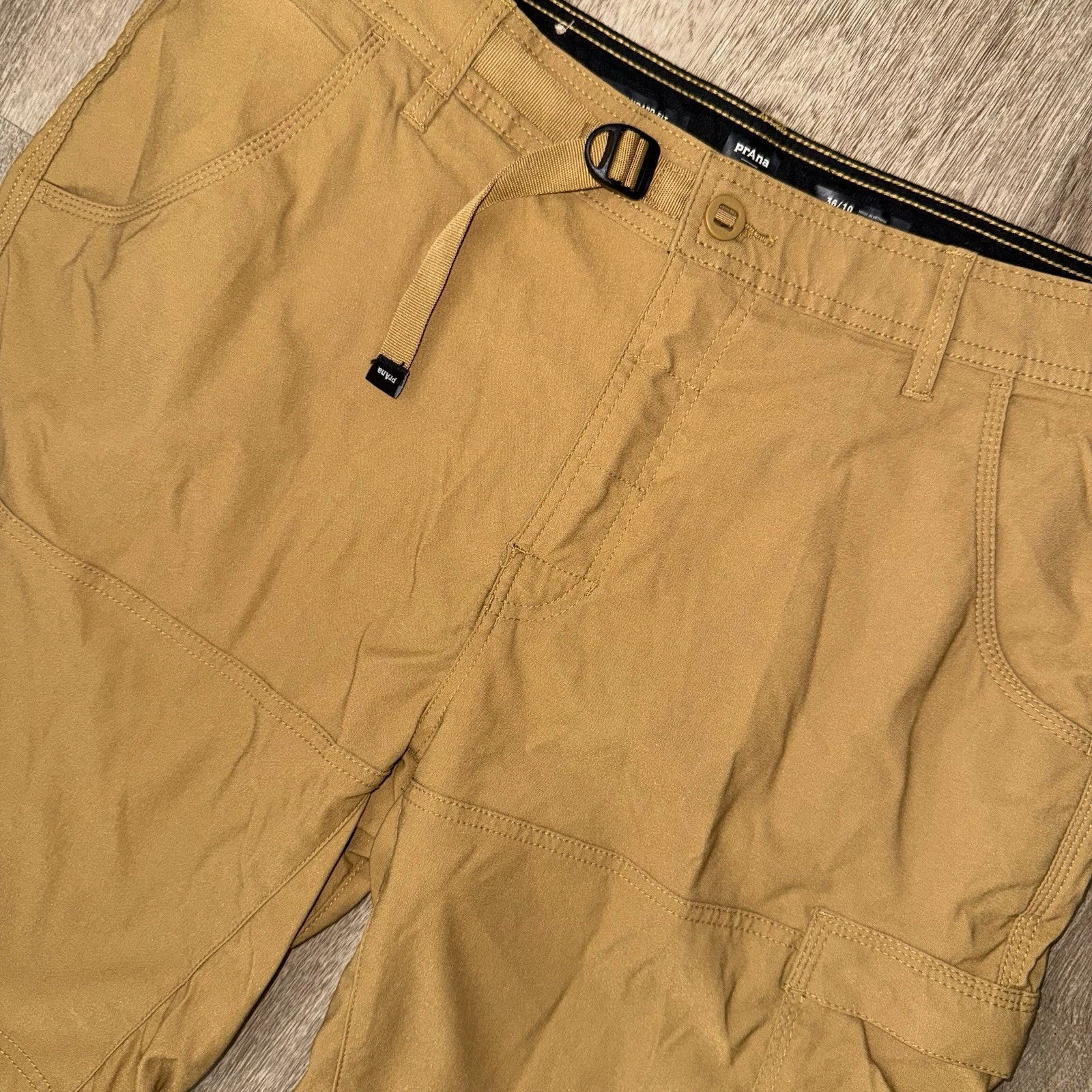 PrAna Stretch Zion Shorts II Men’s 36 10” Brown Tan Classic Fit Performance
