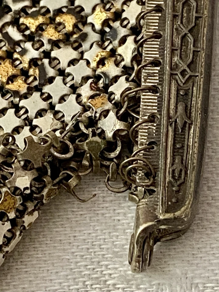 Antique 1920s Art Deco Mandalian MFG Co Flapper Mesh Purse - Image 4 of 4