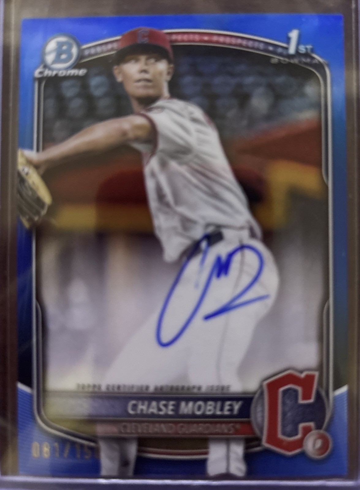 2025 Bowman Chrome - Chase Mobley Blue Refractor Auto #/150 #CPA-CMY